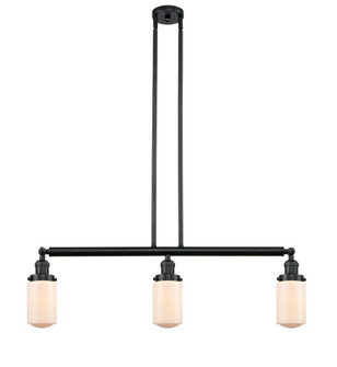 Dover - 3 Light - 37 inch - Matte Black - Stem Hung - Adjustable Island Light (3442|213-BK-G311)