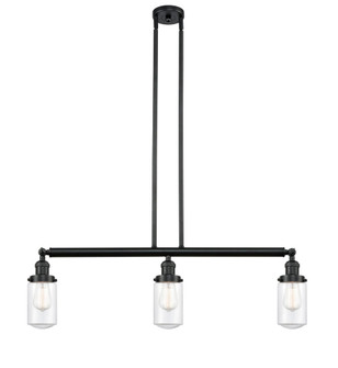 Dover - 3 Light - 37 inch - Matte Black - Stem Hung - Adjustable Island Light (3442|213-BK-G312)