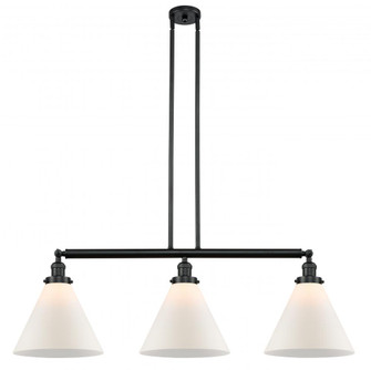 Cone - 3 Light - 44 inch - Matte Black - Stem Hung - Adjustable Island Light (3442|213-BK-G41-L-LED)