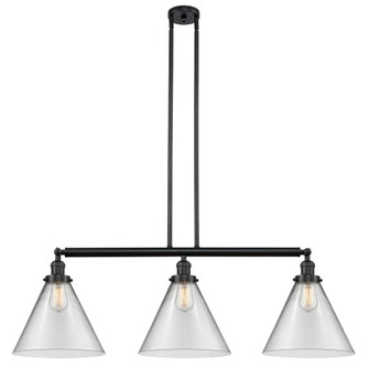 Cone - 3 Light - 44 inch - Matte Black - Stem Hung - Adjustable Island Light (3442|213-BK-G42-L)