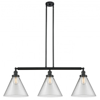 Cone - 3 Light - 44 inch - Matte Black - Stem Hung - Adjustable Island Light (3442|213-BK-G42-L-LED)