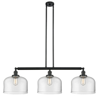 Bell - 3 Light - 42 inch - Matte Black - Stem Hung - Adjustable Island Light (3442|213-BK-G72-L)