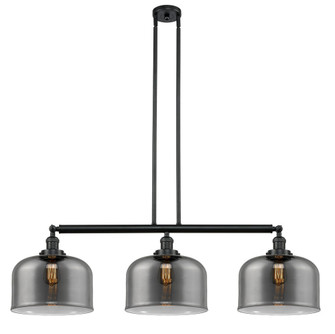 Bell - 3 Light - 42 inch - Matte Black - Stem Hung - Adjustable Island Light (3442|213-BK-G73-L)