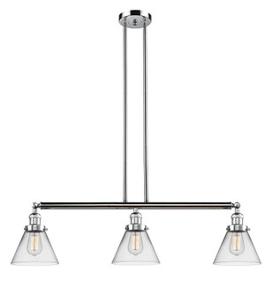 Cone - 3 Light - 40 inch - Polished Chrome - Stem Hung - Adjustable Island Light (3442|213-PC-G42-LED)