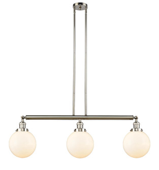 Beacon - 3 Light - 41 inch - Polished Nickel - Stem Hung - Adjustable Island Light (3442|213-PN-G201-8-LED)
