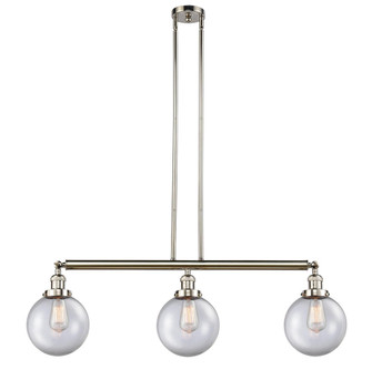 Beacon - 3 Light - 41 inch - Polished Nickel - Stem Hung - Adjustable Island Light (3442|213-PN-G202-8-LED)