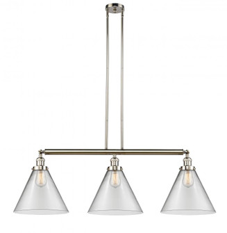 Cone - 3 Light - 44 inch - Polished Nickel - Stem Hung - Island Light (3442|213-PN-G42-L)