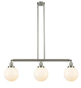 Beacon - 3 Light - 41 inch - Brushed Satin Nickel - Stem Hung - Adjustable Island Light (3442|213-SN-G201-8-LED)