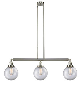 Beacon - 3 Light - 41 inch - Brushed Satin Nickel - Stem Hung - Adjustable Island Light (3442|213-SN-G202-8-LED)