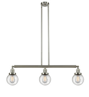 Beacon - 3 Light - 39 inch - Brushed Satin Nickel - Stem Hung - Adjustable Island Light (3442|213-SN-G204-6)