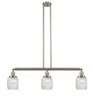 Colton - 3 Light - 38 inch - Brushed Satin Nickel - Stem Hung - Adjustable Island Light (3442|213-SN-G302-LED)