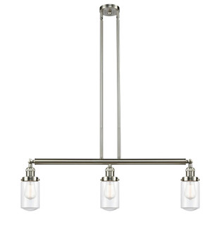 Dover - 3 Light - 37 inch - Brushed Satin Nickel - Stem Hung - Adjustable Island Light (3442|213-SN-G312)