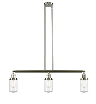 Dover - 3 Light - 37 inch - Brushed Satin Nickel - Stem Hung - Adjustable Island Light (3442|213-SN-G314)