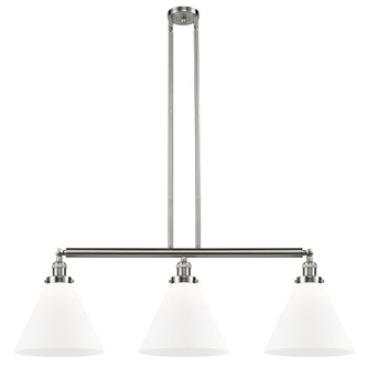 Cone - 3 Light - 44 inch - Brushed Satin Nickel - Stem Hung - Adjustable Island Light (3442|213-SN-G41-L)