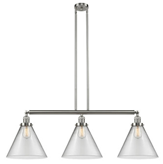 Cone - 3 Light - 44 inch - Brushed Satin Nickel - Stem Hung - Adjustable Island Light (3442|213-SN-G42-L)