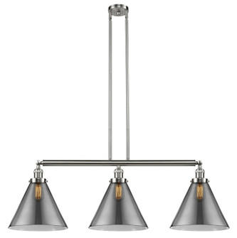 Cone - 3 Light - 44 inch - Brushed Satin Nickel - Stem Hung - Adjustable Island Light (3442|213-SN-G43-L)