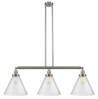 Cone - 3 Light - 44 inch - Brushed Satin Nickel - Stem Hung - Adjustable Island Light (3442|213-SN-G44-L)