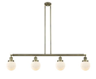 Beacon - 4 Light - 51 inch - Antique Brass - Stem Hung - Adjustable Island Light (3442|214-AB-G201-6-LED)