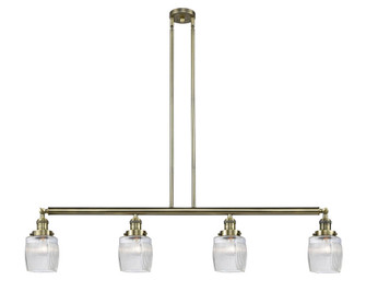 Colton - 4 Light - 50 inch - Antique Brass - Stem Hung - Adjustable Island Light (3442|214-AB-G302-LED)