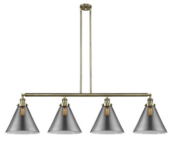 Cone - 4 Light - 56 inch - Antique Brass - Stem Hung - Adjustable Island Light (3442|214-AB-G43-L)