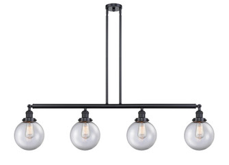 Beacon - 4 Light - 53 inch - Matte Black - Stem Hung - Island Light (3442|214-BK-G202-8-LED)