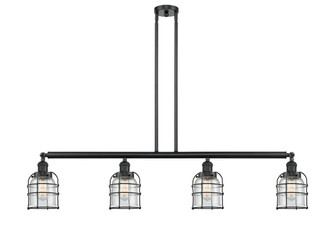 Bell Cage - 4 Light - 50 inch - Matte Black - Stem Hung - Island Light (3442|214-BK-G54-CE)