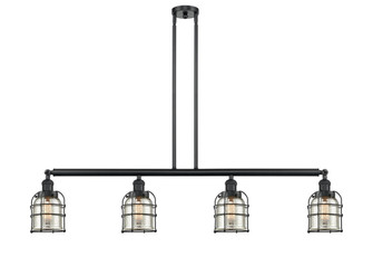 Bell Cage - 4 Light - 50 inch - Matte Black - Stem Hung - Island Light (3442|214-BK-G58-CE-LED)