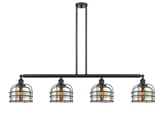 Bell Cage - 4 Light - 53 inch - Matte Black - Stem Hung - Island Light (3442|214-BK-G78-CE-LED)