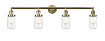 Dover - 4 Light - 43 inch - Antique Brass - Adjustable Bath Vanity Light (3442|215-AB-G312-LED)
