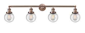 Beacon - 4 Light - 42 inch - Antique Copper - Adjustable Bath Vanity Light (3442|215-AC-G204-6-LED)
