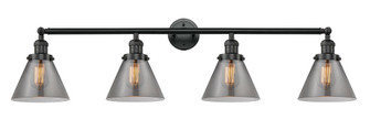 Cone - 4 Light - 44 inch - Matte Black - Adjustable Bath Vanity Light (3442|215-BK-G43-LED)
