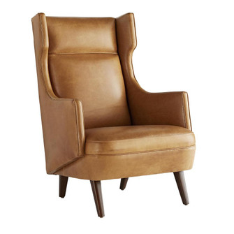 Budelli Wing Chair Cognac Leather Dark Walnut (314|8091)