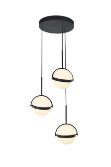 Globo 3 Head Matte Black LED Multi Pendant (7713|MP301003MB)