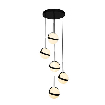 Globo 5 Head Matte Black LED Multi Pendant (7713|MP301005MB)