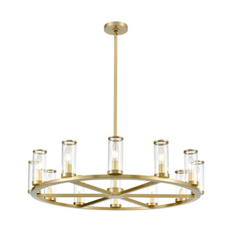 Revolve 33-in Clear Glass/Natural Brass 12 Light Chandelier (7713|CH309012NBCG)