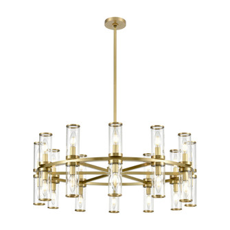 Revolve Clear Glass/Natural Brass 24 Lights Chandeliers (7713|CH309024NBCG)