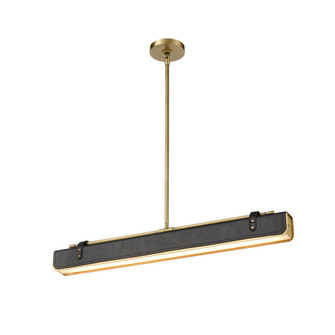 Valise 31-in Vintage Brass/Tuxedo Leather LED Pendant (7713|PD307931VBTL)