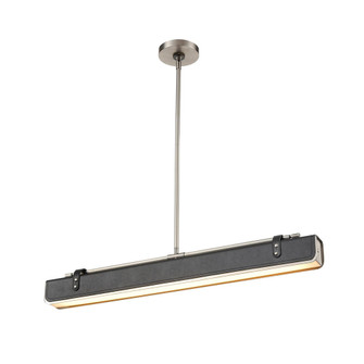 Valise 31-in Aged Nickel/Tuxedo Leather Dimmable LED Pendant (7713|PD307931ANTL)