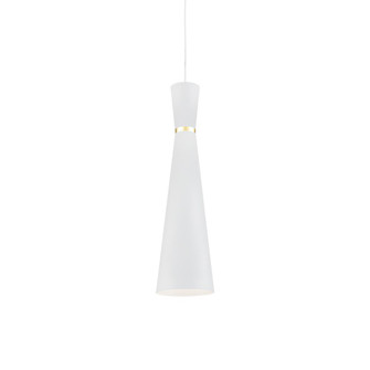 Vanderbilt 6-in White With Gold Detail 1 Light Pendant (461|493206-WH/GD)