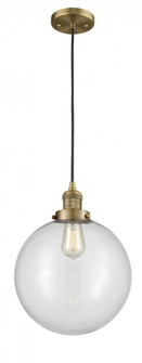 Beacon - 1 Light - 12 inch - Brushed Brass - Cord hung - Mini Pendant (3442|201C-BB-G202-12-LED)