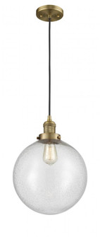 Beacon - 1 Light - 12 inch - Brushed Brass - Cord hung - Mini Pendant (3442|201C-BB-G204-12)