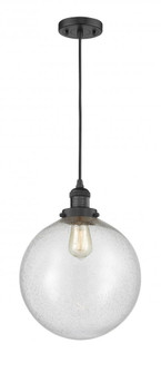 Beacon - 1 Light - 12 inch - Matte Black - Cord hung - Mini Pendant (3442|201C-BK-G204-12-LED)