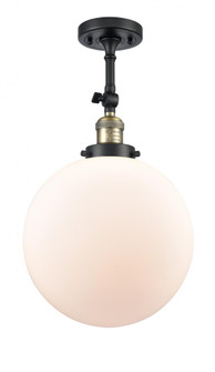 Beacon - 1 Light - 12 inch - Black Antique Brass - Adjustable Semi-Flush Mount (3442|201F-BAB-G201-12-LED)