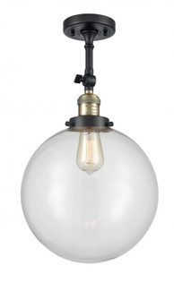Beacon - 1 Light - 12 inch - Black Antique Brass - Adjustable Semi-Flush Mount (3442|201F-BAB-G202-12)