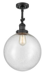 Beacon - 1 Light - 12 inch - Matte Black - Adjustable Semi-Flush Mount (3442|201F-BK-G204-12)