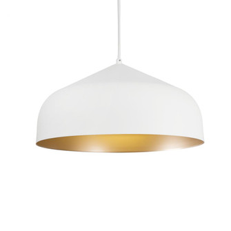 Helena 17-in White/Gold 1 Light Pendant (461|49117-WH/GD)
