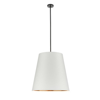 Calor 25-in Urban Bronze/White Linen With Gold Parchment 3 Lights Pendant (7713|PD311025UBWG)