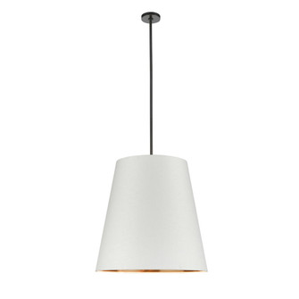 Calor 25-in Urban Bronze/White Linen With Gold Parchment 3 Lights Socket Pendant (7713|PD311025UBWG)