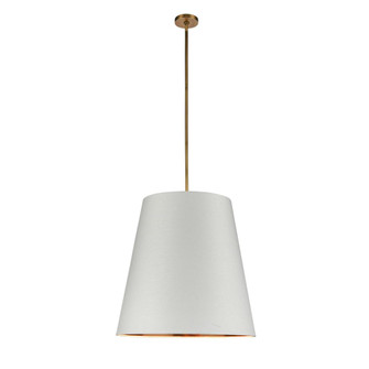 Calor 25-in Vintage Brass/White Linen With Gold Parchment 3 Lights Pendant (7713|PD311025VBWG)