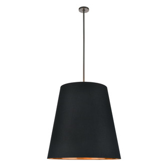Calor 30-in Black Linen With Gold Parchment/Urban Bronze 3 Lights Socket Pendant (7713|PD311030UBBG)